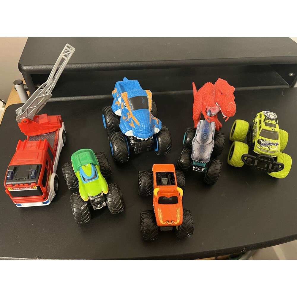 Lot of 6 Monster Jam and Blaze and the Monster Machines toy trucks